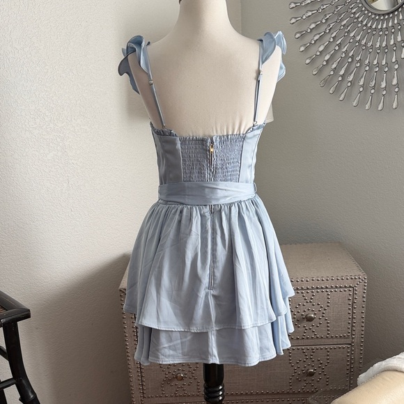Altar’d State Light Blue Ruffled Mini Dress S - Picture 3 of 5
